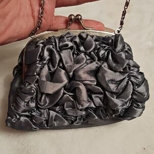 Chic Silver Ruffled Clutch